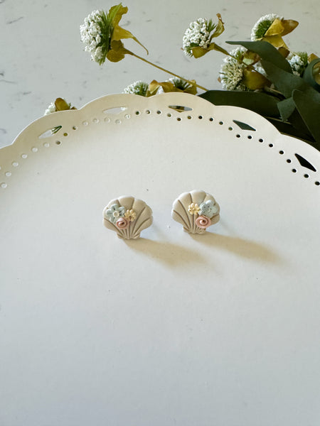 Floral Shell Studs