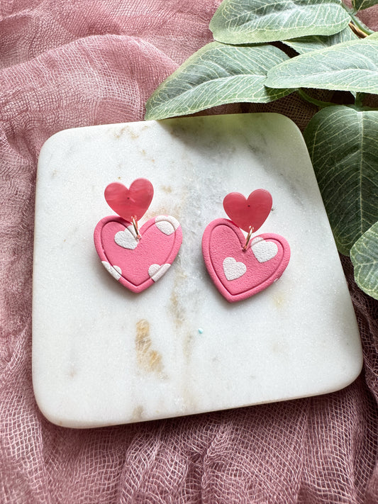 Pink Heart Dangles