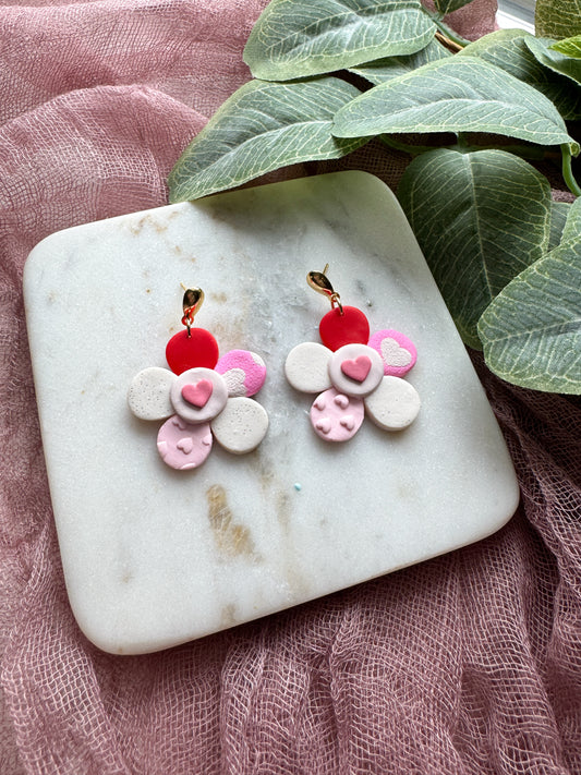 Heart Floral Dangles