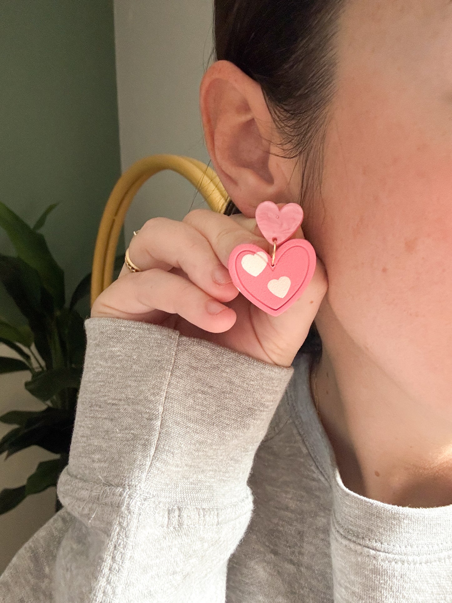 Pink Heart Dangles