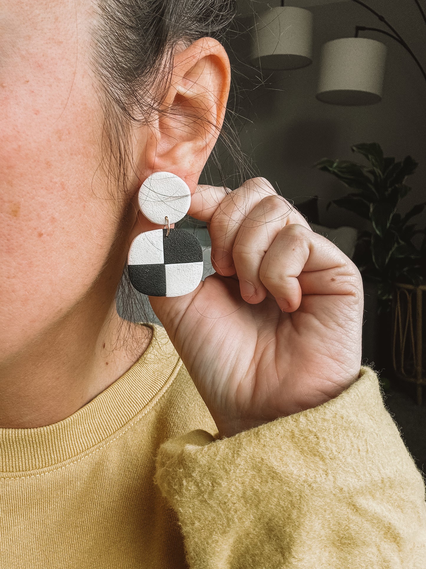 Black Checkered Dangles