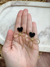 Acrylic Heart + Bow Dangles