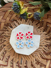 Red & Blue Floral Dangles