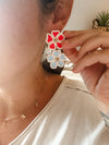 Red & Blue Floral Dangles