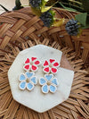 Red & Blue Floral Dangles