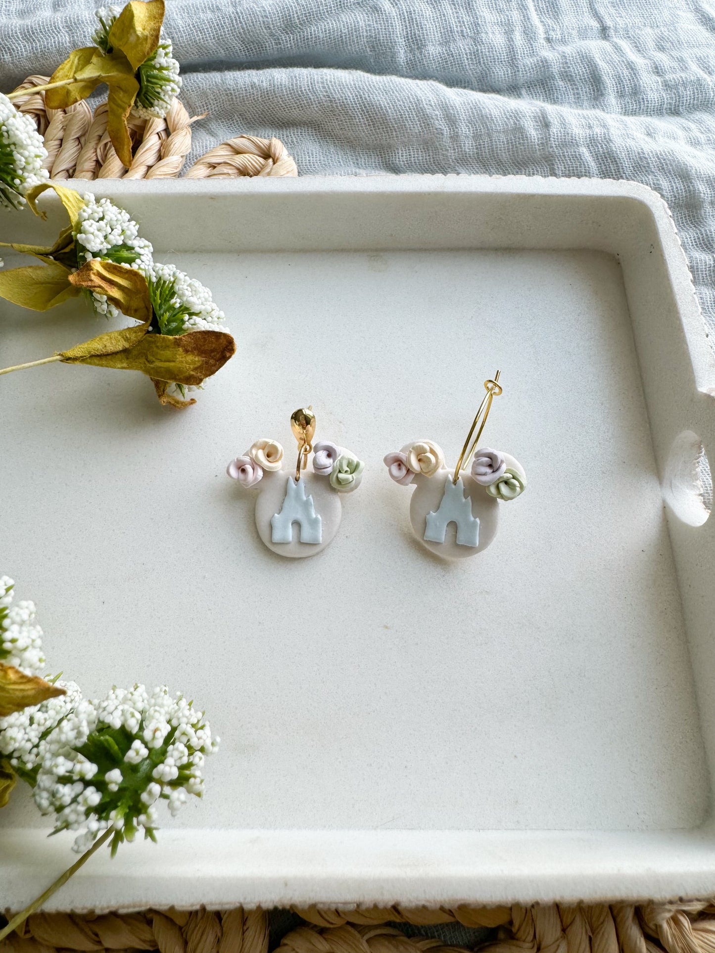 Floral Castle Mouse Dangles