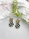 Checkered Flower Dangles