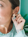 Checkered Flower Dangles