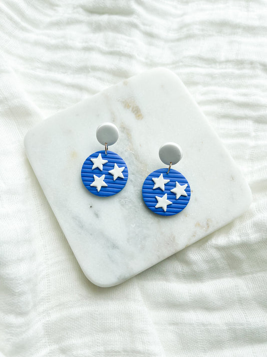 Blue Tri-Star Dangles